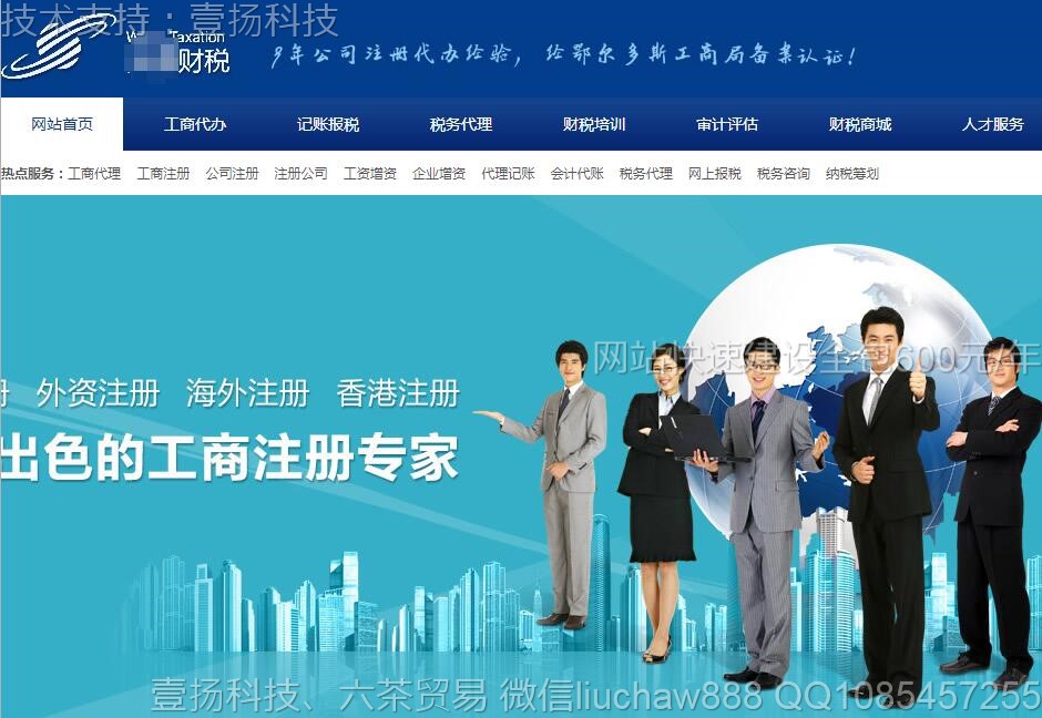 ��˰-��ɫ������˰���˹�˾��վģ��moban17