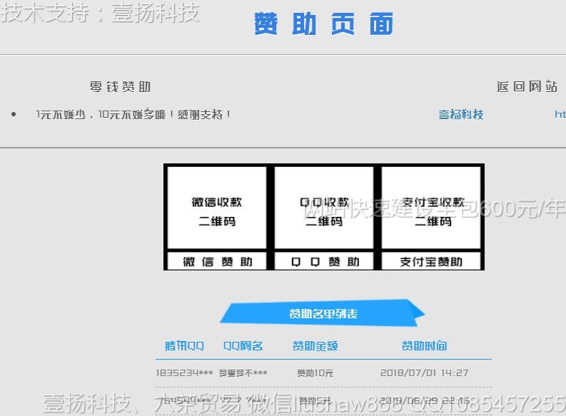 赞助-网站赞助模板0616moban