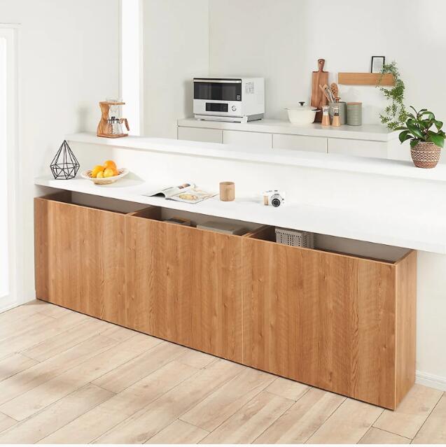 岛台厨房收纳设计 外侧增加柜子灵活又实用.