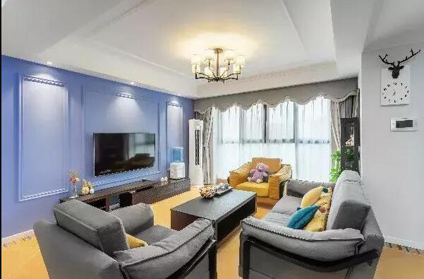 三室两厅美式家居 巧借色彩搭出个性