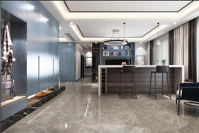 雾霾蓝的简约风格配色 气质不输灰