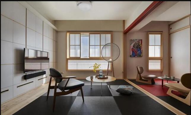 简约日式风的家 客厅摒弃沙发 做成地台+坐垫